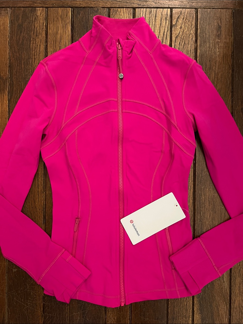 Lululemon Pink Flare Define Jacket Nulu Full Length Size 4 New With Tags NWT